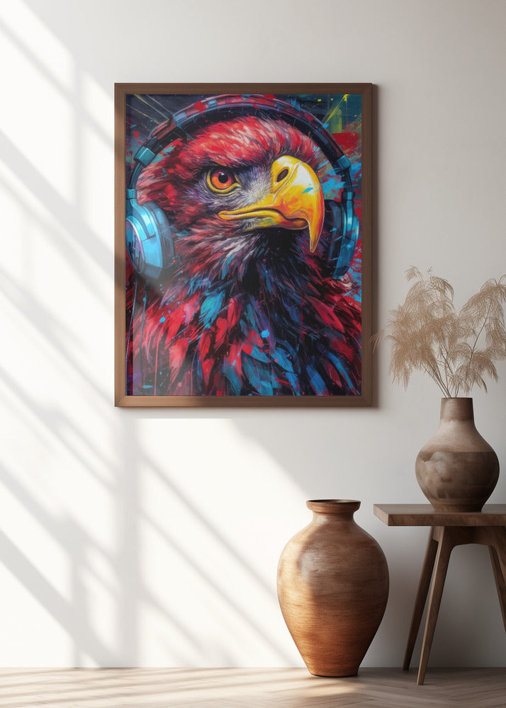 Eagle With Headphones animal