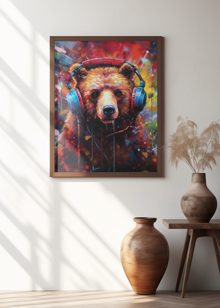 Bear With Headphones animal