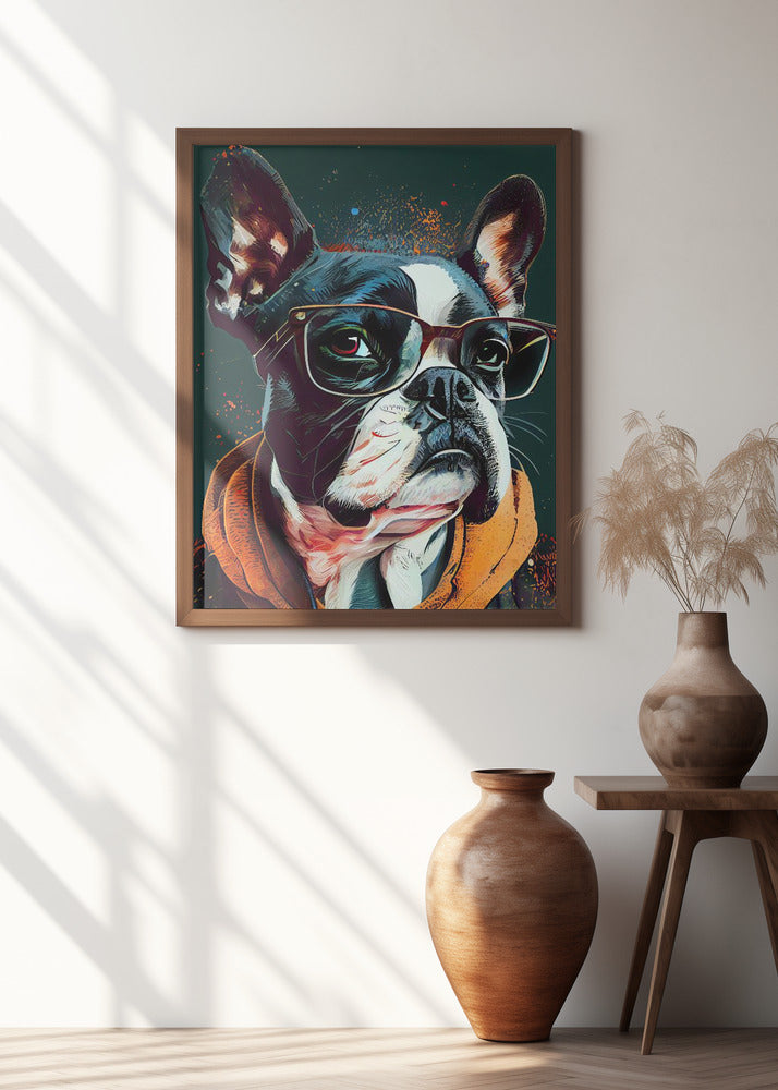 Hipster dog animal art