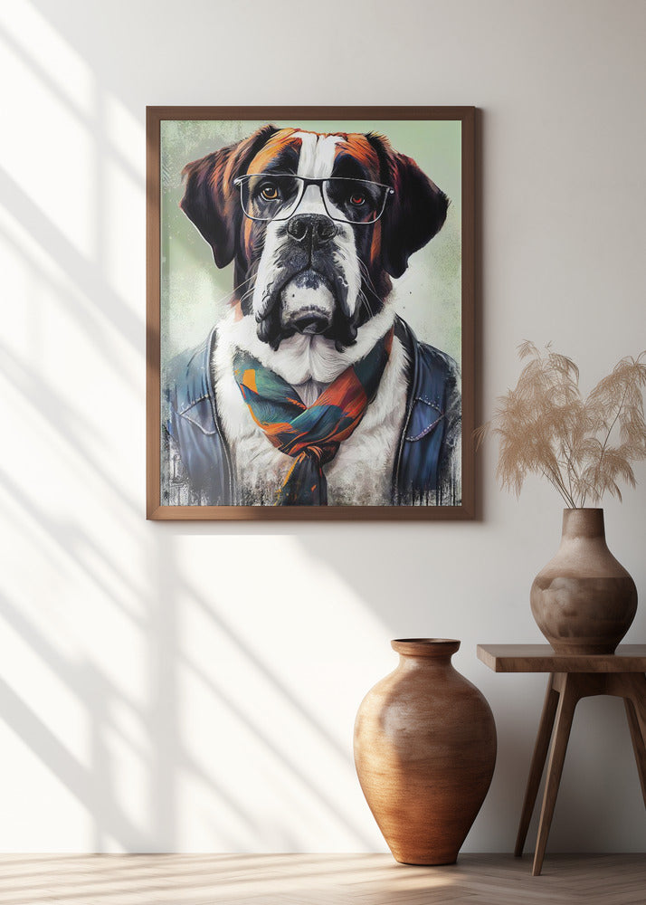 Hipster dog animal art