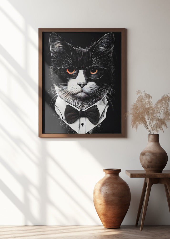 Hipster cat animal art