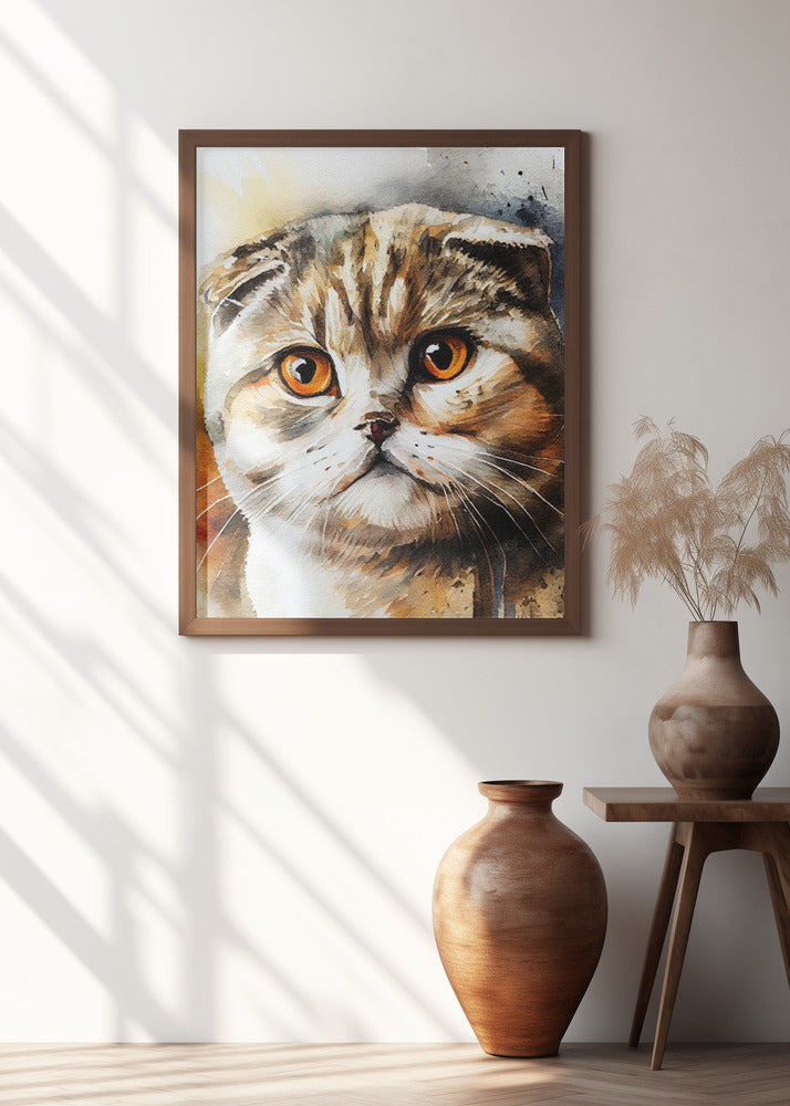 Cat watercolor painting animal
