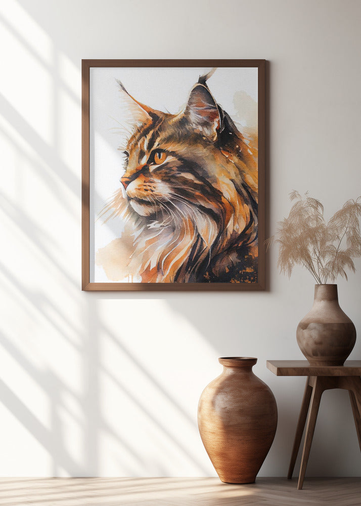 Cat watercolor painting animal