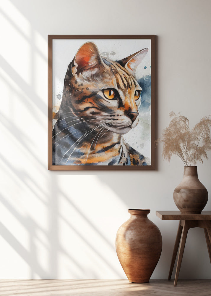 Cat watercolor painting animal