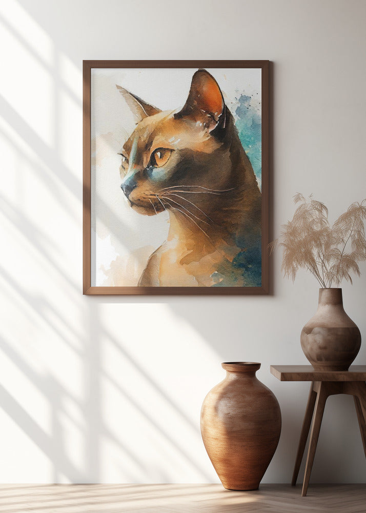 Cat watercolor painting animal