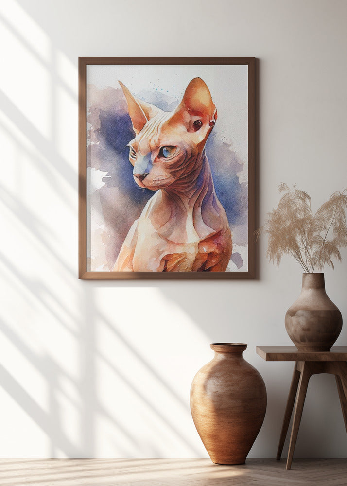 Cat watercolor painting animal