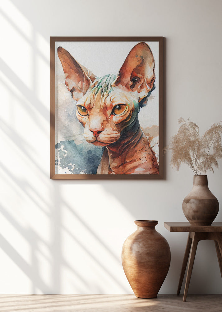 Cat watercolor painting animal
