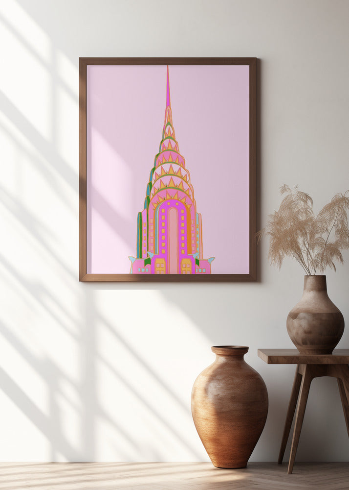 Art Prints of New York Skyscraper (Strawberry Mint)