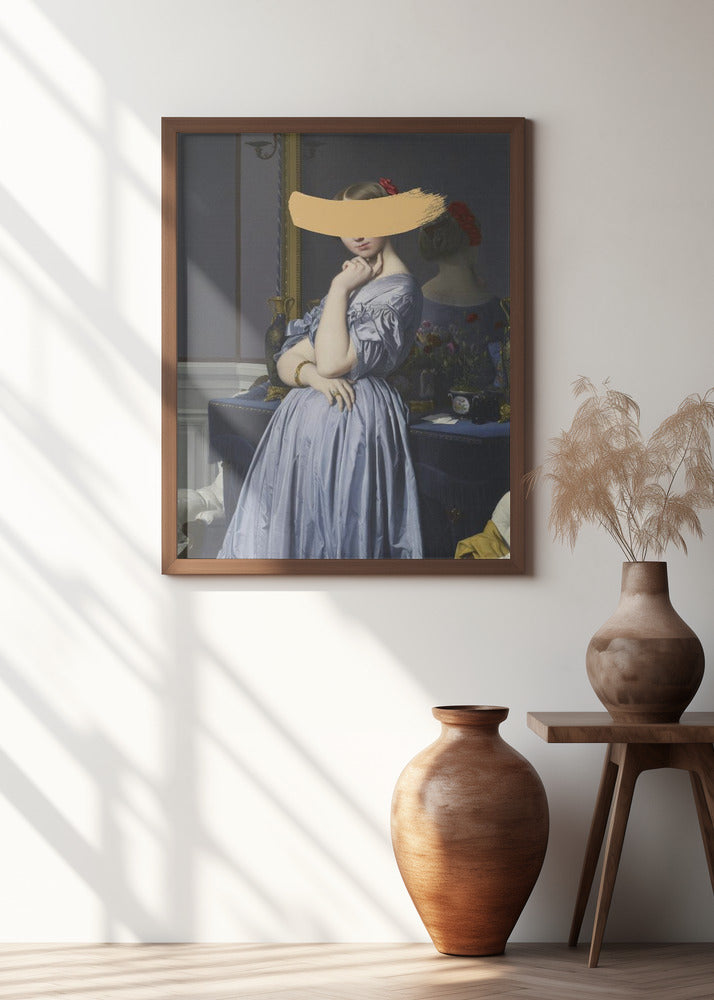 Classic Oil Painting and Yellow Splash