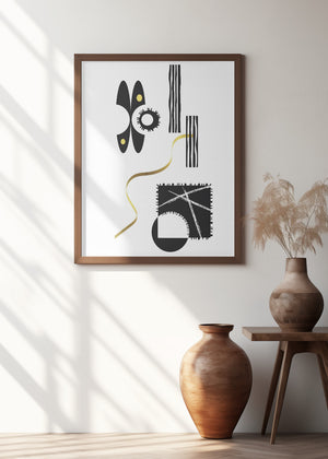Art Prints of Black & White Abstract No. 3 | gold