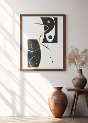 Art Prints of Black & White Abstract No. 2 | gold
