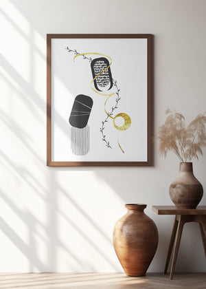 Art Prints of Black & White Abstract No. 1 | gold