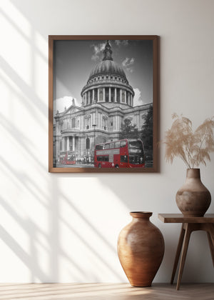 Art Prints of LONDON St. Paul’s Cathedral & Red Bus