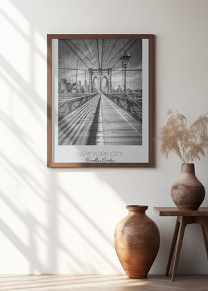 Art Prints of In focus: NEW YORK CITY Brooklyn Bridge
