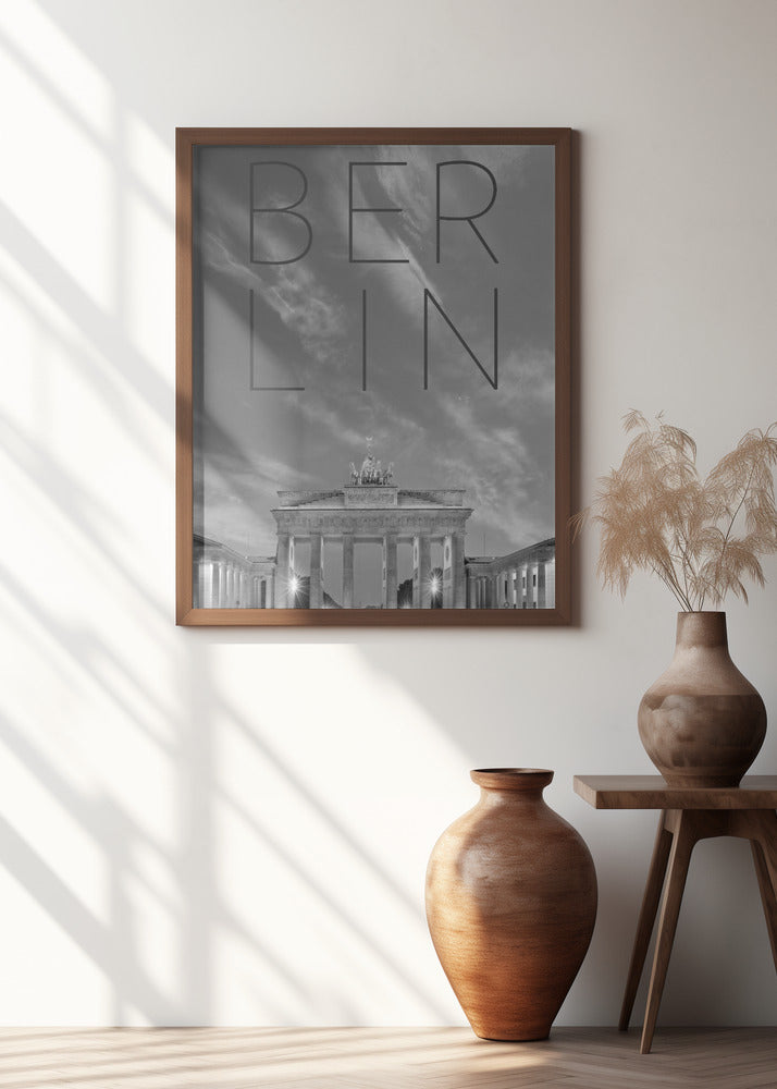 Art Prints of BERLIN Brandenburg Gate | Text & Skyline