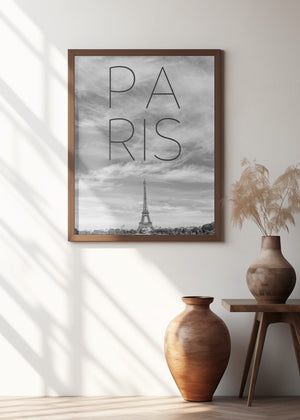 Art Prints of PARIS Eiffel Tower | Text & Skyline