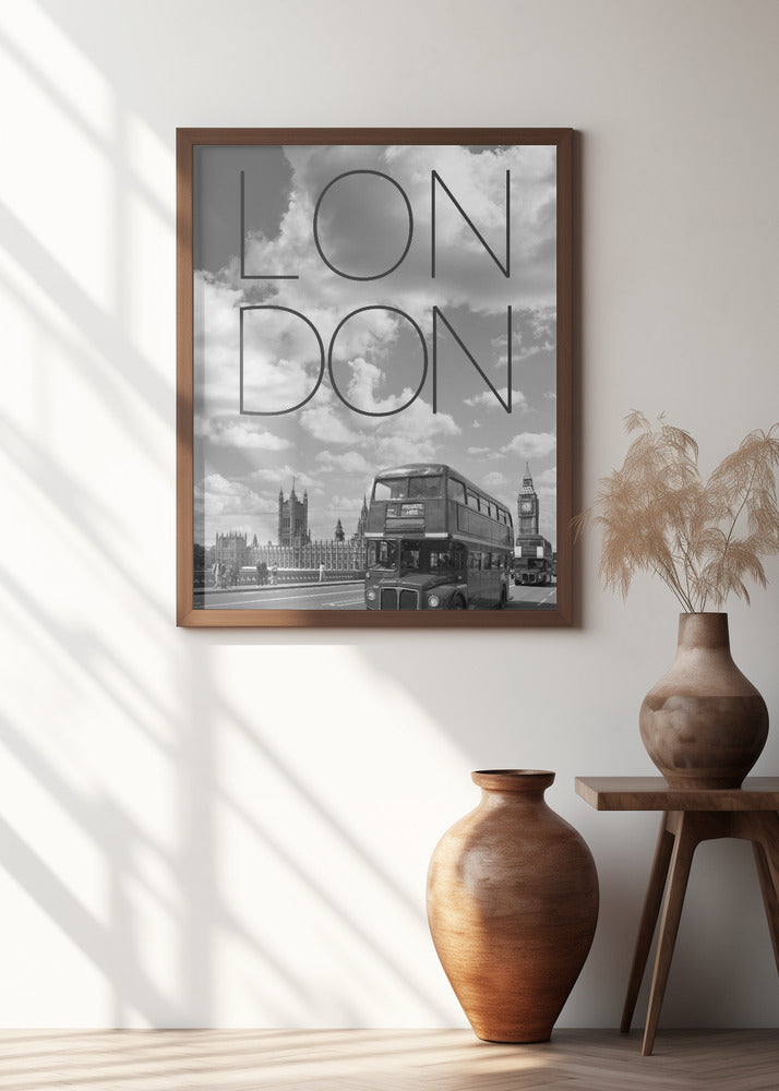 Art Prints of Busses in London | Text & Skyline