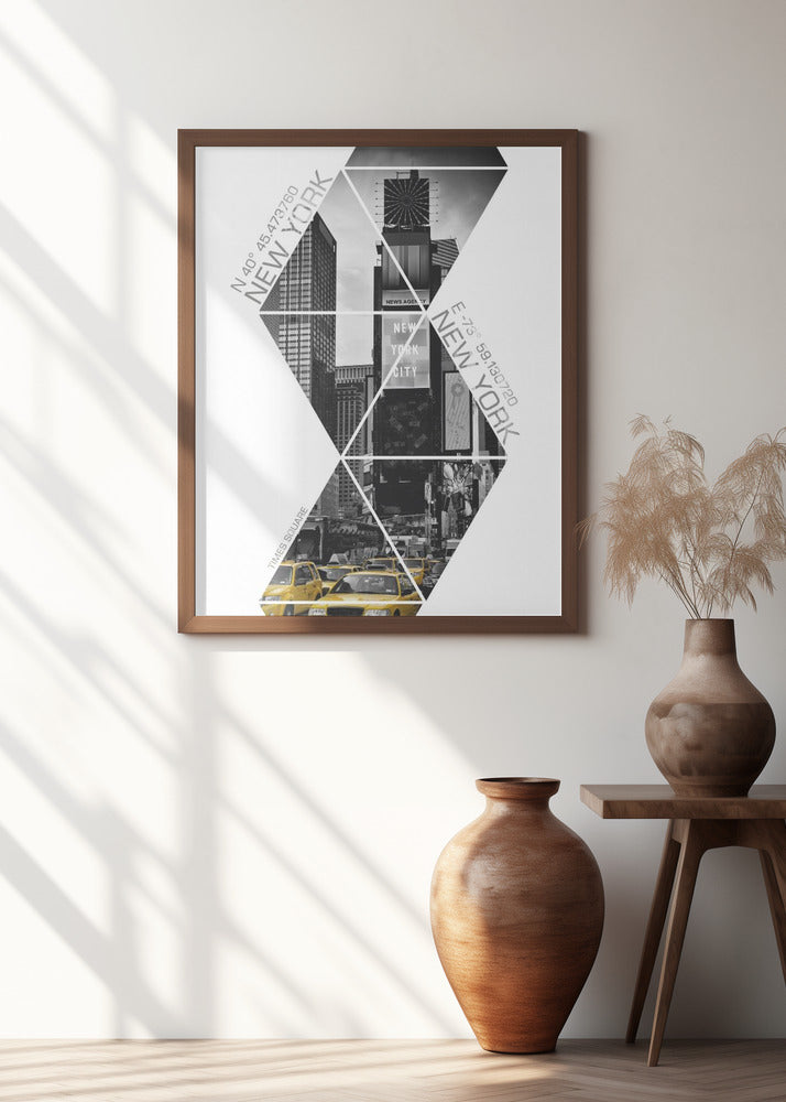 Art Prints of Coordinates NEW YORK CITY Times Square | colorkey