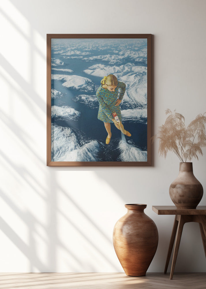 Spraying snow on the mountains