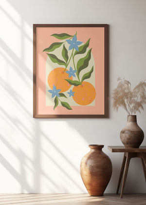 Art Prints of Orange Branch with Flowers