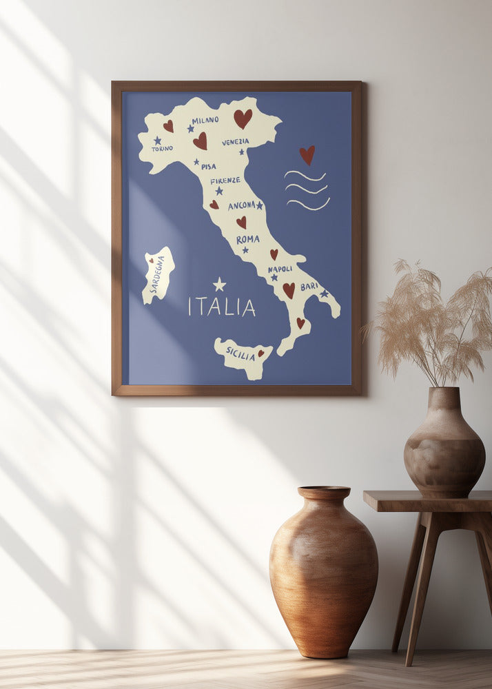 Art Prints of Italiy Map