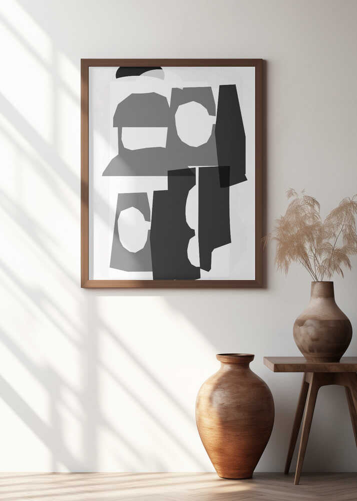 Black and White Cut Out Shapes 3