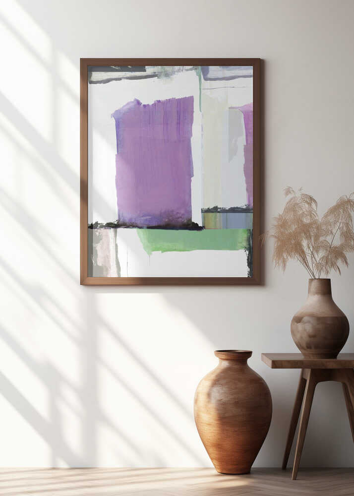 Aqua Blue Abstract On White 4