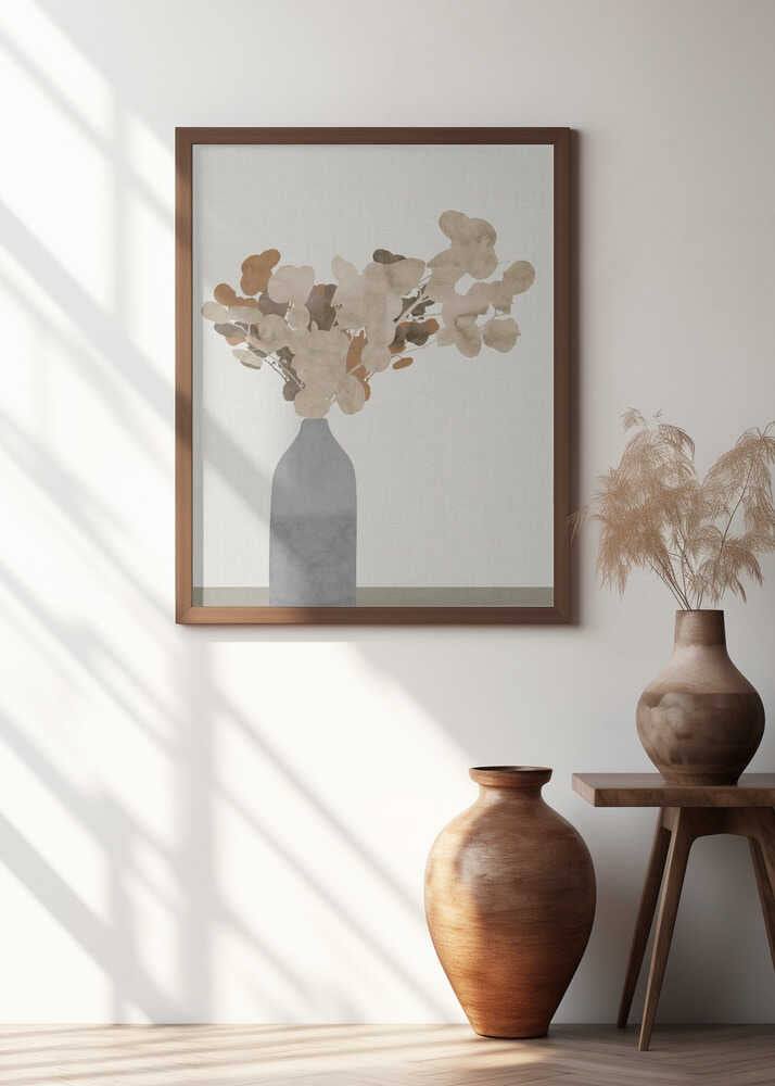 Rust Brown Dried Flowers In Vase On Table 1 Jpg