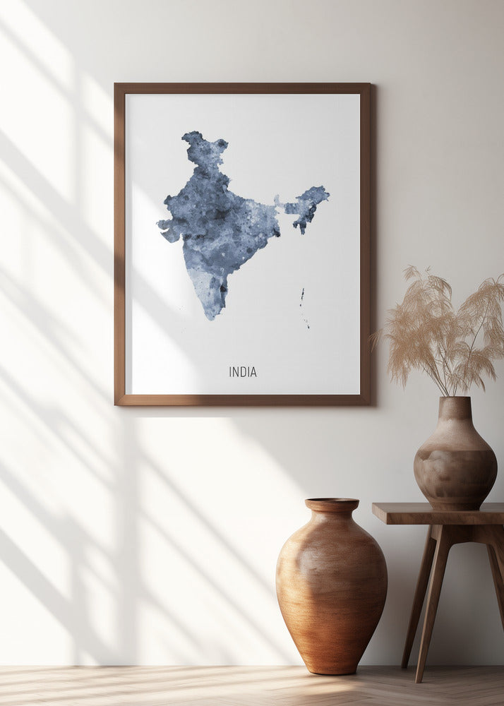 India Watercolor Map
