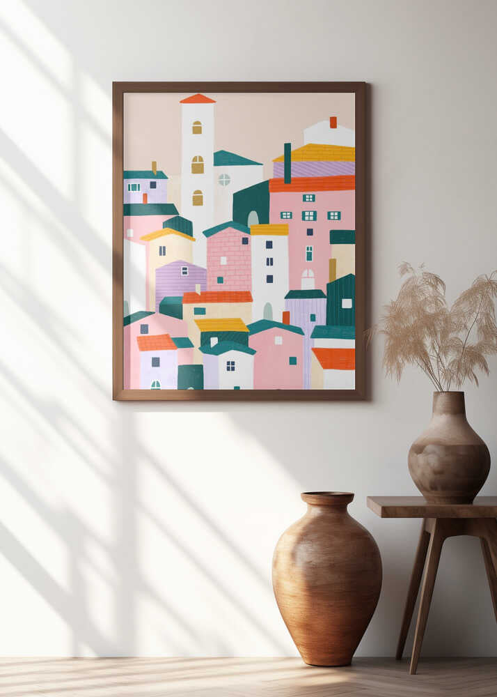 Colorful Village Scene