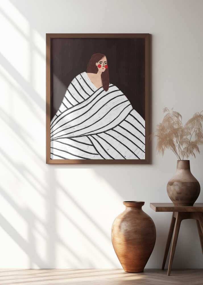The Woman With Black and White Stripes