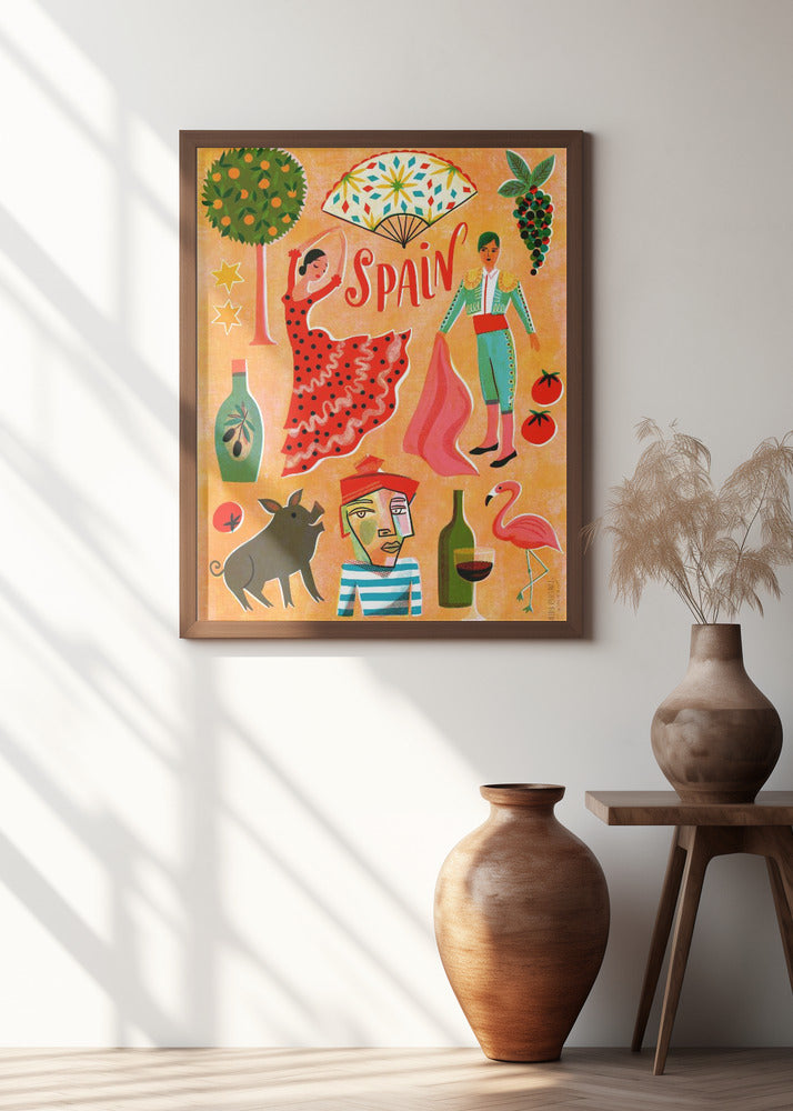 Screenprint Vintage Travel Spain