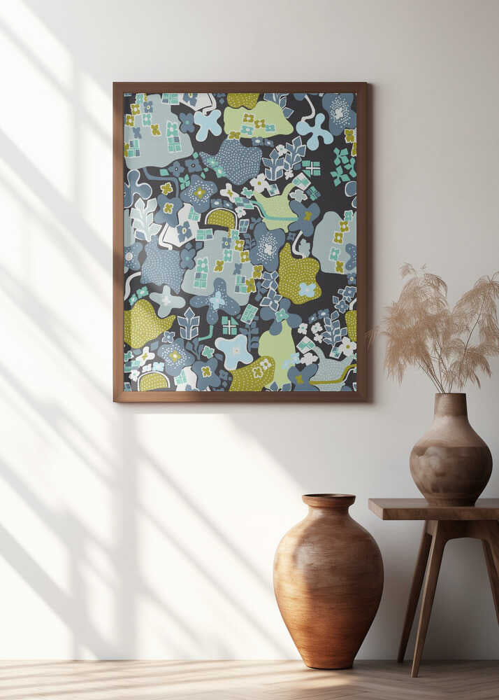 City life botanical park moonless night pattern