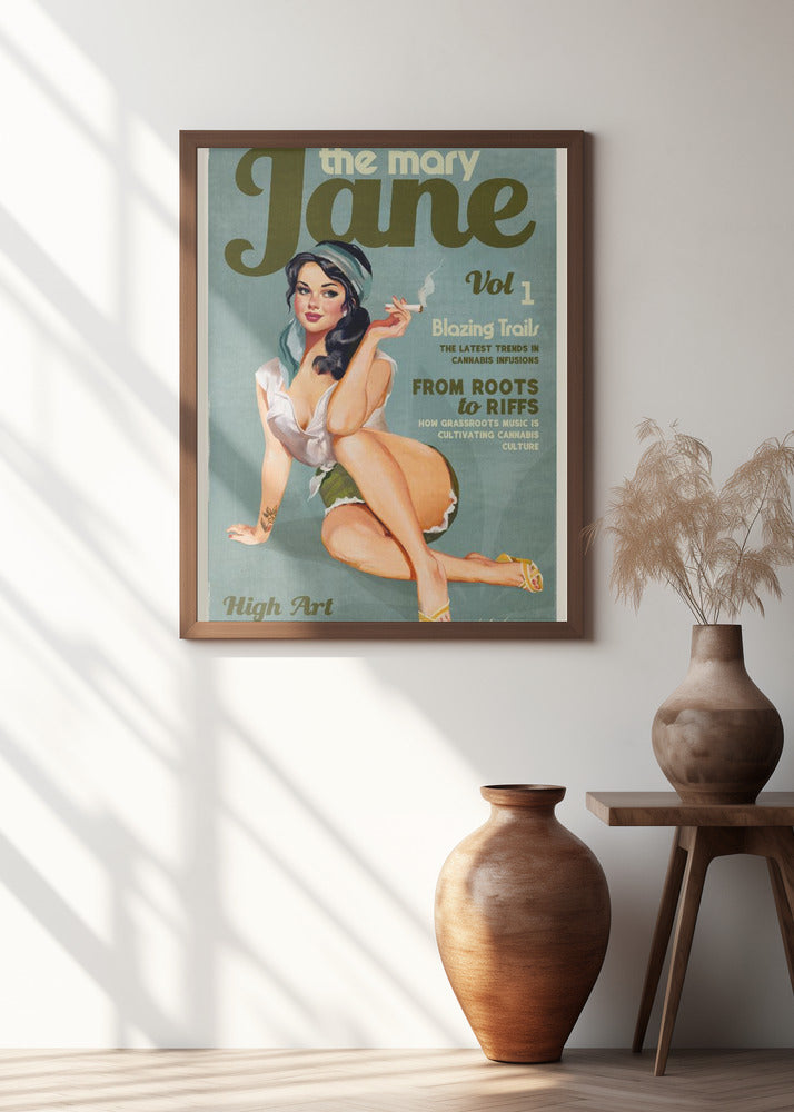 Mary Jane Retro Vintage Pinup Cannabis Art
