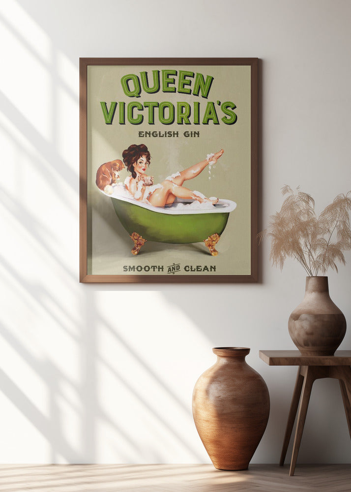 Queen Victoria English Gin Bath Pinup Girl
