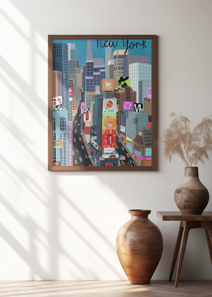 Times Square, New York Illustration by Artist Carla Daly