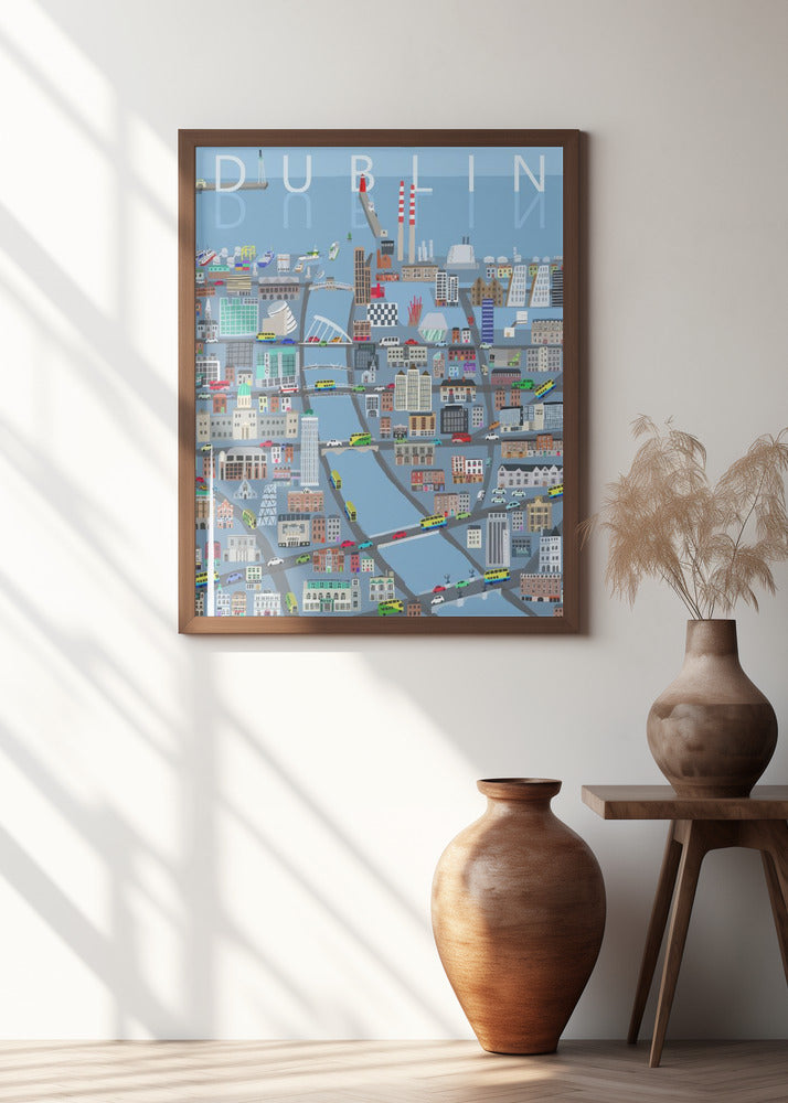 Illustrated View of Dublin City, Ireland by Artist Carla Daly