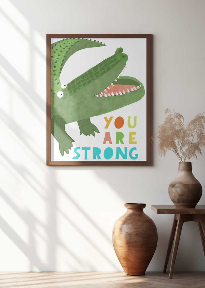 You Are Strong! Funny Alligator with Tail by Artist Carla Daly