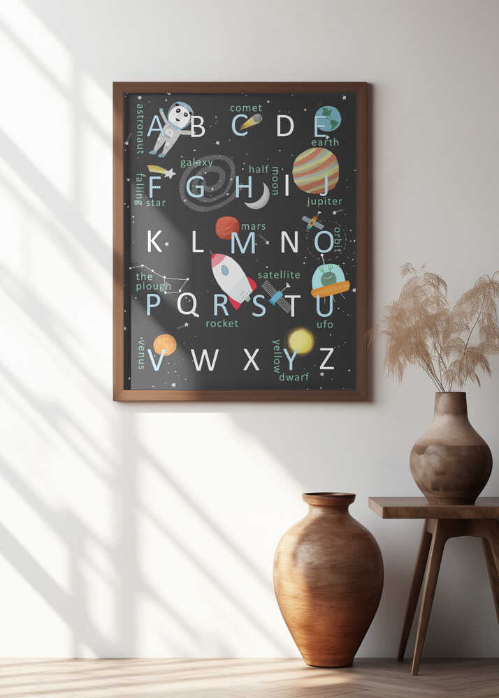 Illustrated Space Alphabet by Artist Carla Daly