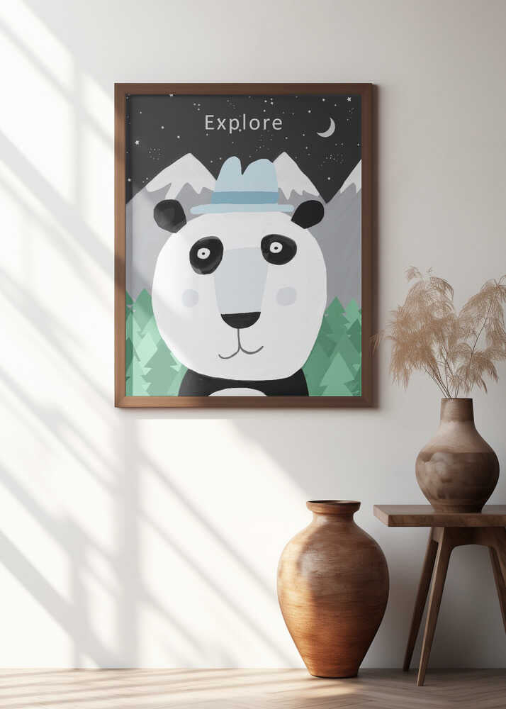 Explore the World with Cute Panda by Artist Carla Daly