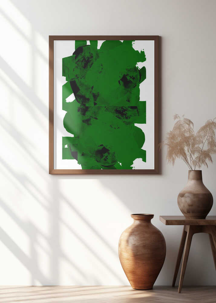 Green and Black Abstract Composition No.1