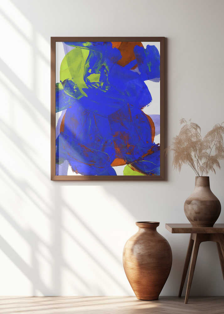 Cobalt Blue Lilac Yellow Chartreuseorange Neutral White Abstract 1