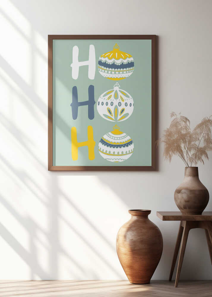 HoHoHo Cheerful little Christmas Illustration mint