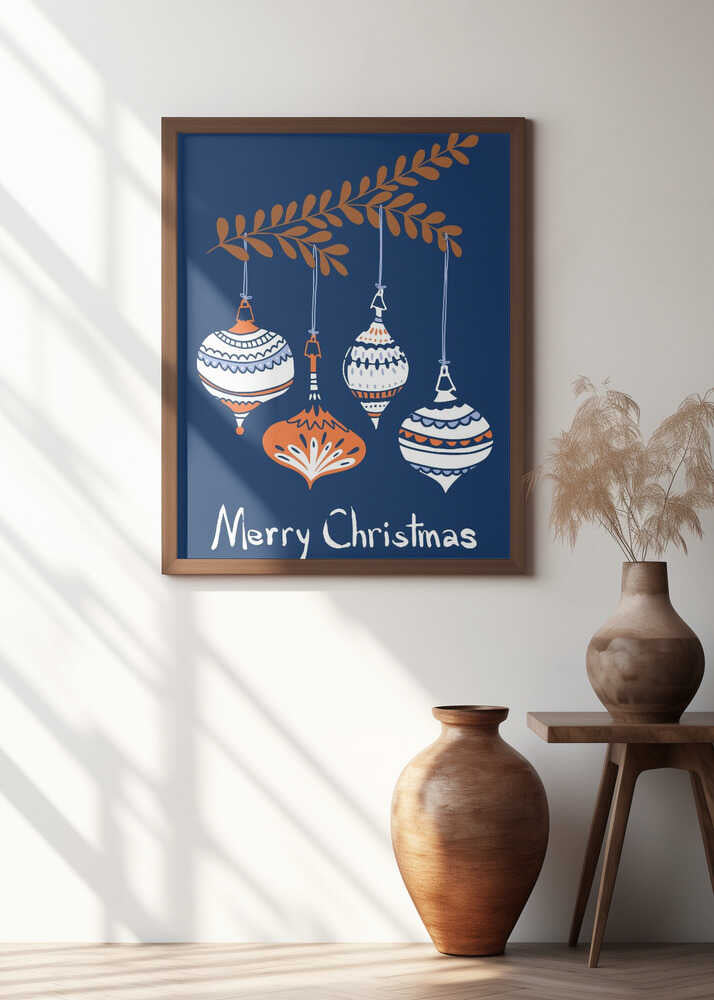 Cheerful little Christmas baubles blue