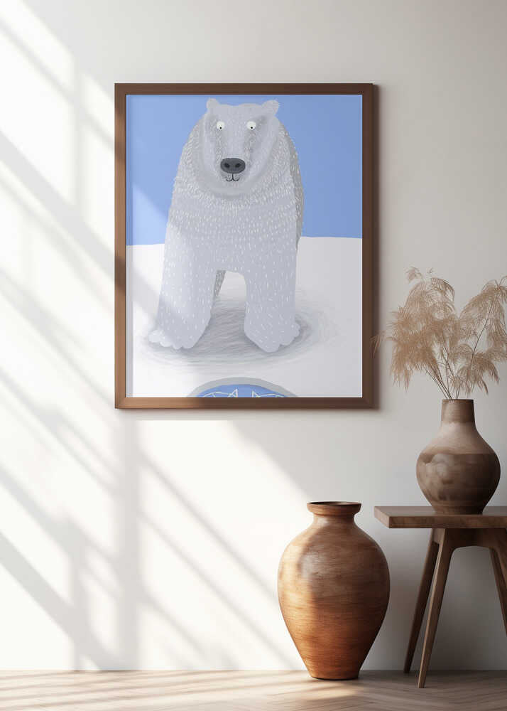Funny Polar Bear with Fish by Artist Carla Daly
