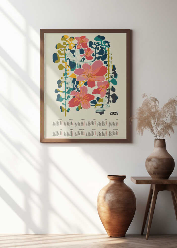 Calendar 2025 colorful orchid