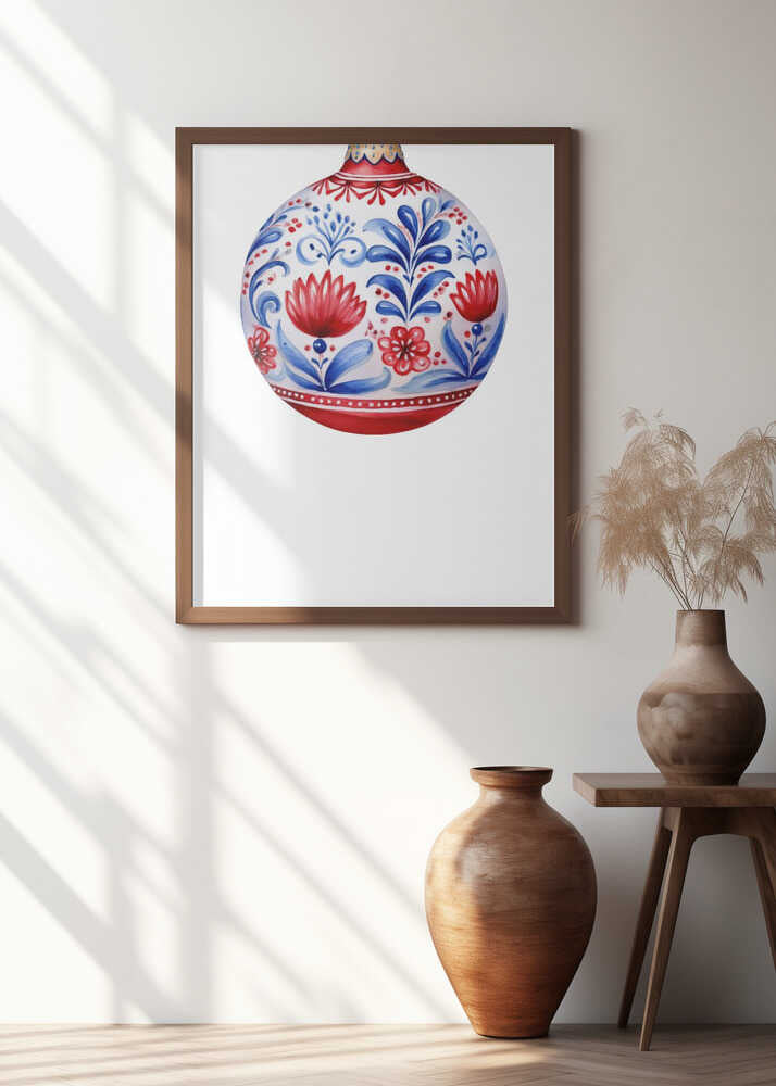 Bows and Baubles: Folk Art Christmas Bauble 1