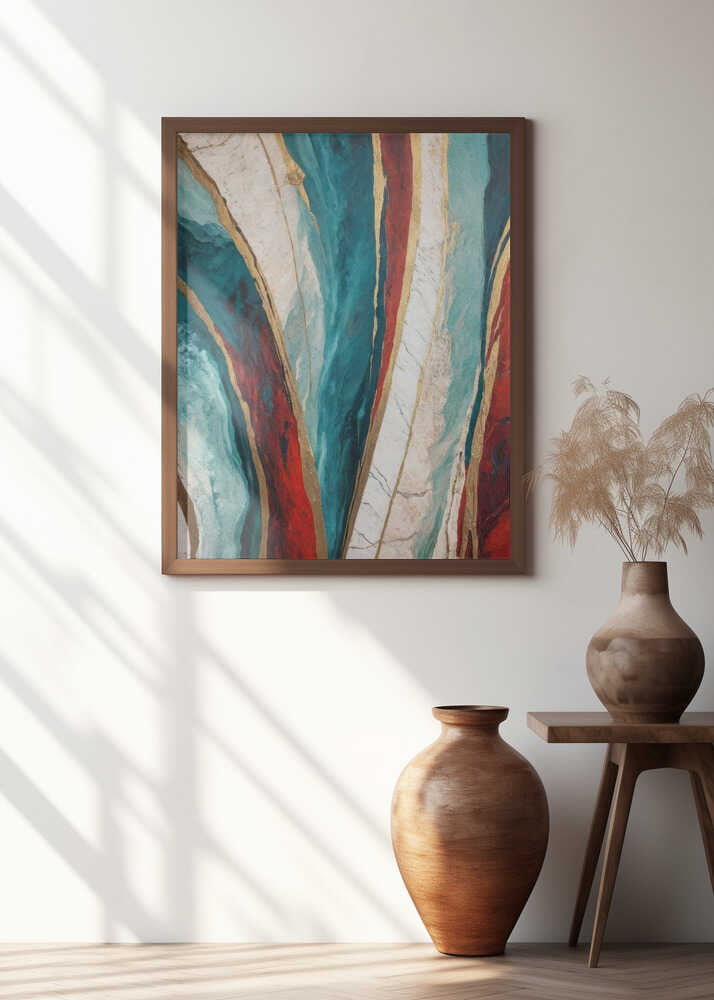 Vibrant Turquoise And Red Hues