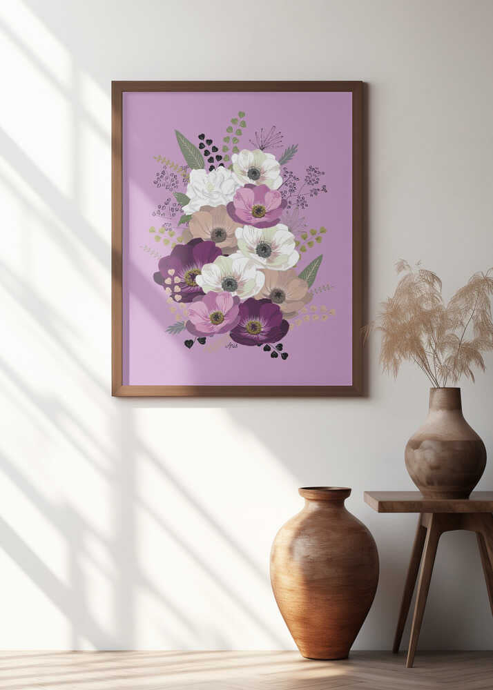Anemones Floral Bouquet Purple