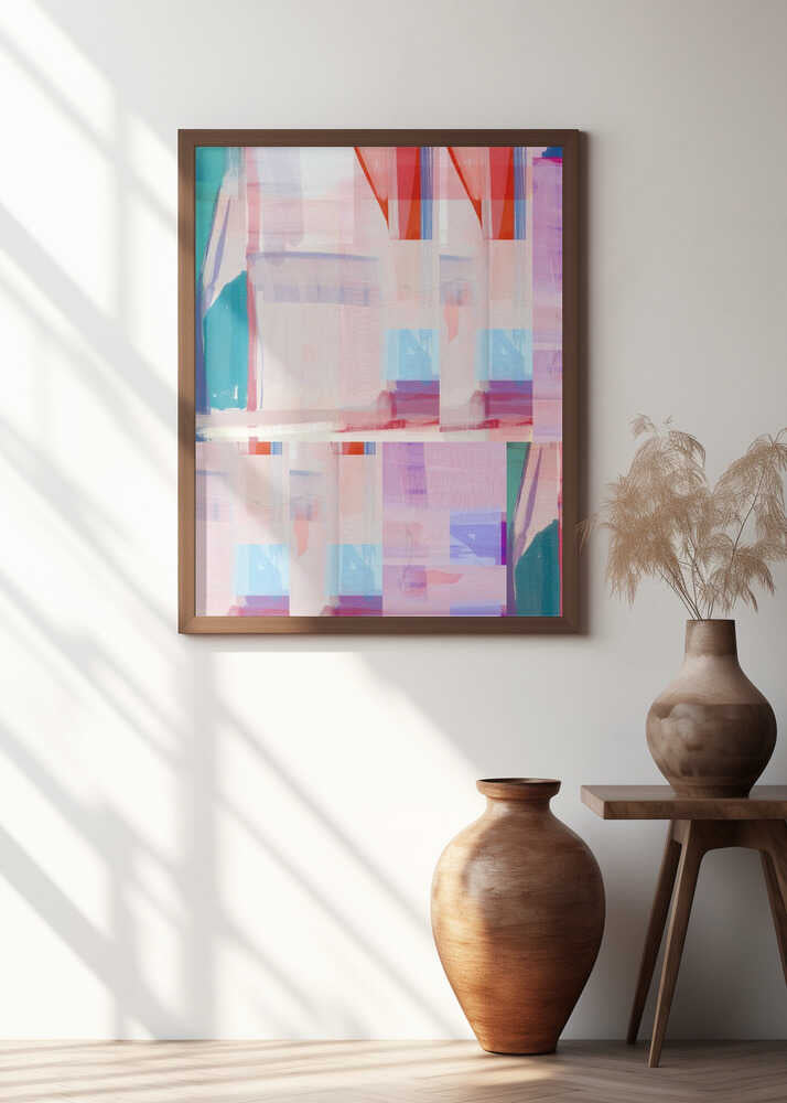 Blue Pink Shapes No1